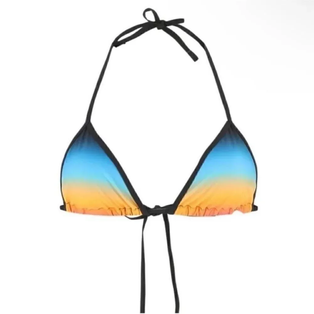 The Attico NWT Ombre Print Multi Color Triangle Bikini Top Size XS